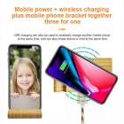 Wireless Charger - New private mould bamboo Bracket Power Bank with Wireless Charger LWS-2017